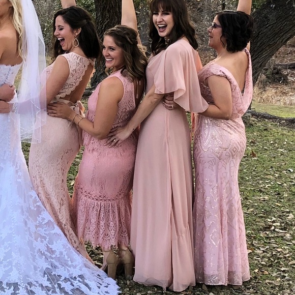 Blush Chiffon Dress - Picture 2 of 3